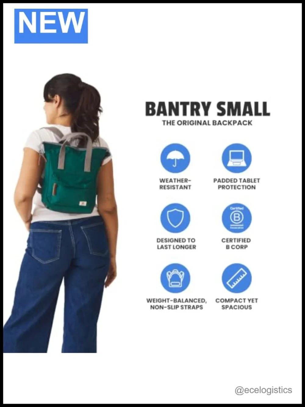 ORI London Bantry Reversible Tote Backpack Nylon Water Resistant 2 Pockets 7L